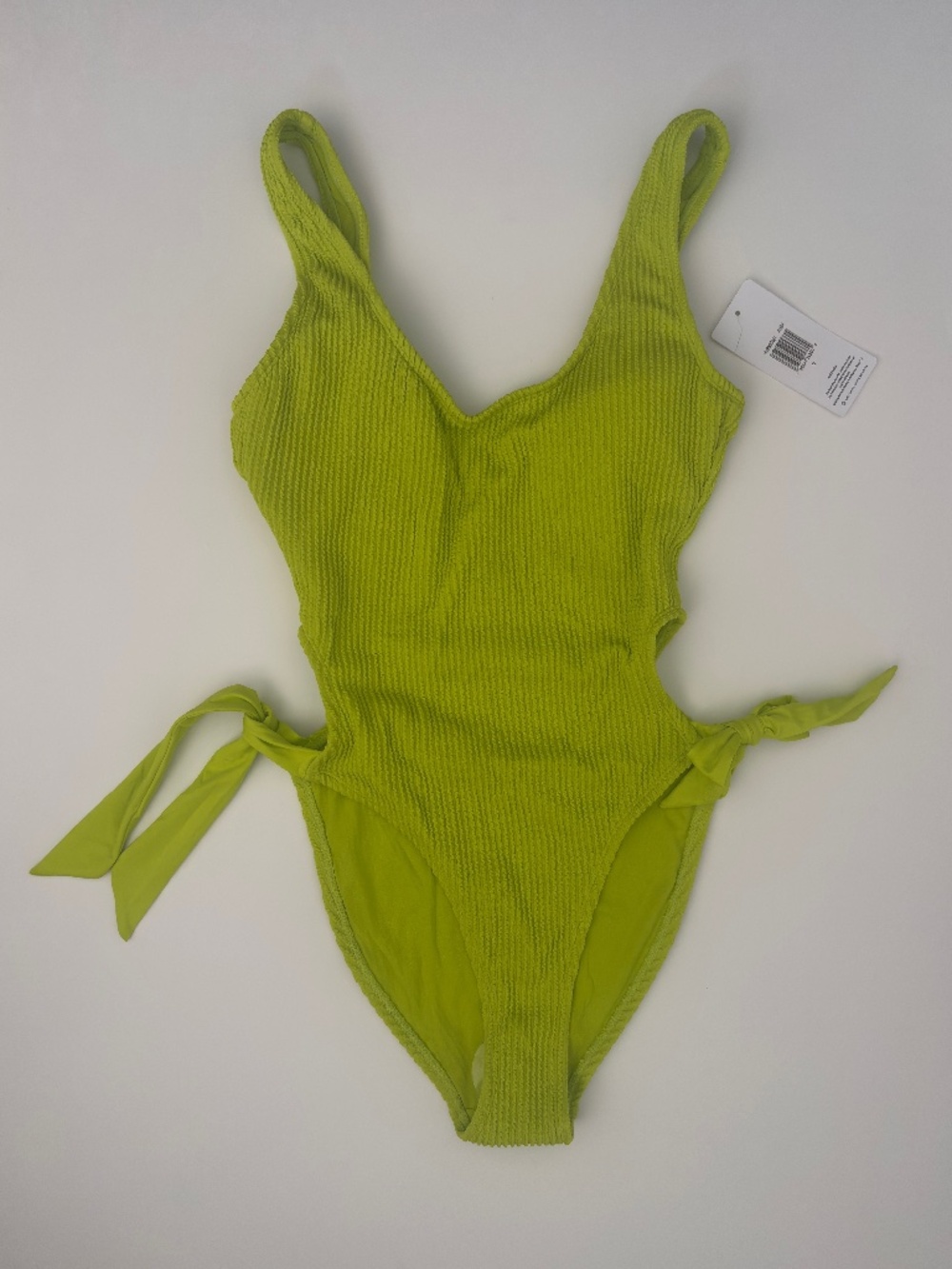 NWT Hurley Solid Scrunch Cheeky One Piece Swimsuit Acid Lime Size S